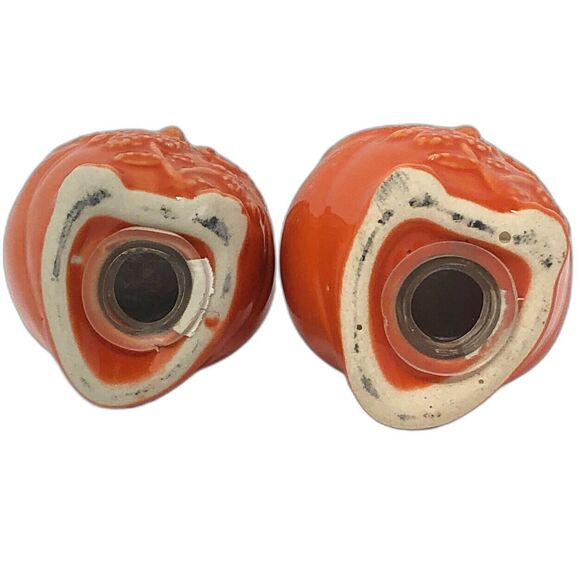 Owl Salt & Pepper Shaker Set Mini Orange Cute Ceramic Boho Retro Wise Bird - Picture 6 of 6